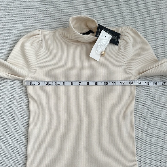 NWT! Ralph Lauren Ribbed Turtleneck Sweater Cream Size XS - Picture 5 of 8